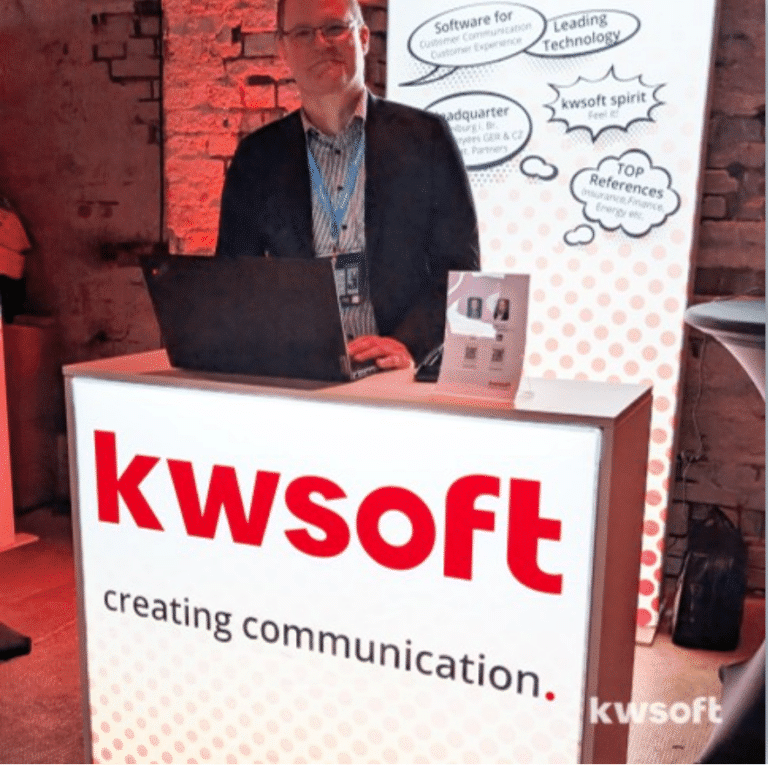 Marco Leven at the kwsoft® stand at the Energy for future Leaders Kongress 2025.